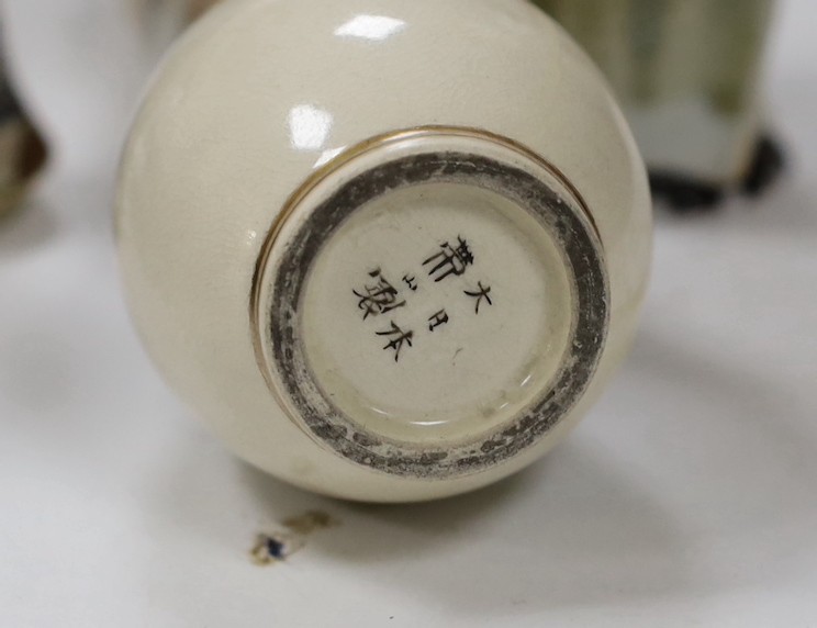 A group of various Japanese ceramics including cloisonné, satsuma, Imari etc.